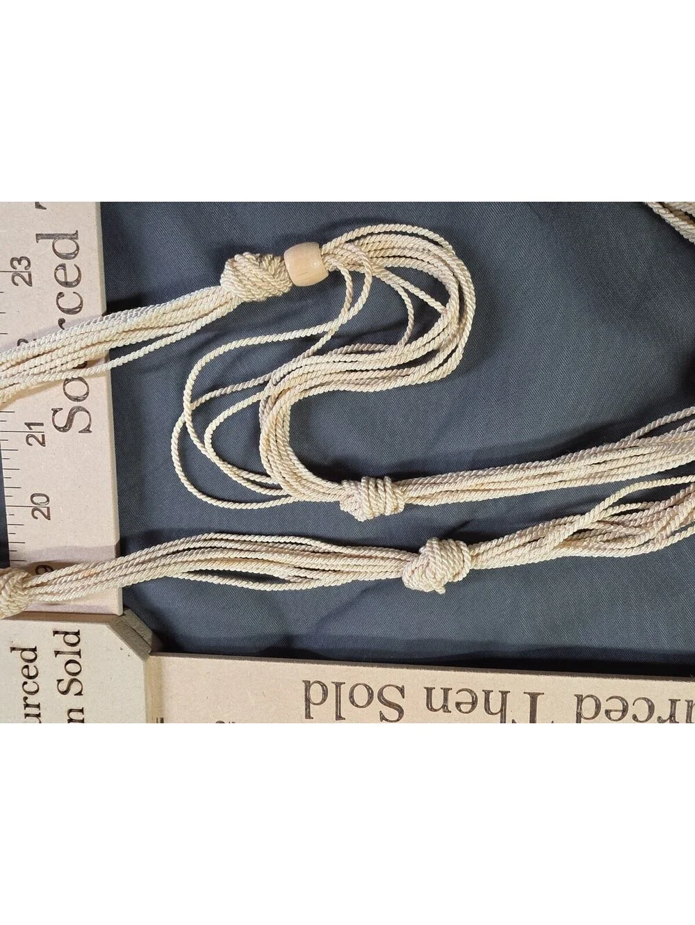 Vintage 70s Cowrie Shell Belt Boho Festival Hippie Knotted Cord Wrap Sash